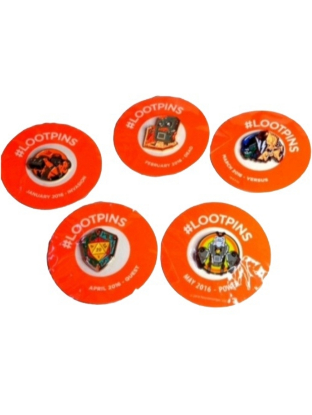 Loot Crate LOOTPINS Lot of 5 | Jan-May 2016